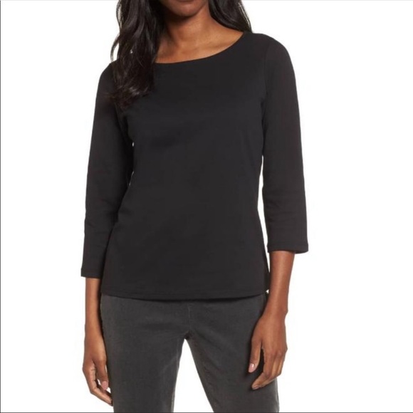 Eileen Fisher Tops - Eileen Fisher Black 3/4 sleeve shirt